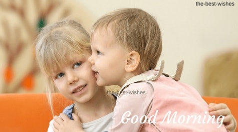 Kids Kissing Each Other in Good Morning Image