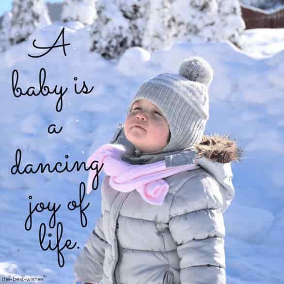a baby is a dancing joy of life