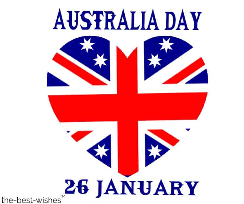 australia day with heart flag