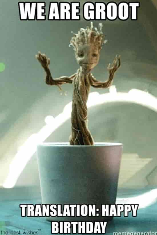 baby groot meme for bday