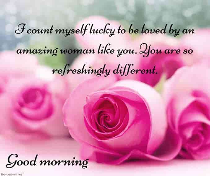best good morning text for her with pink roses