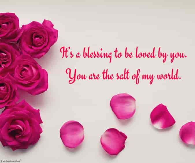 blessed text message for her with rose petals
