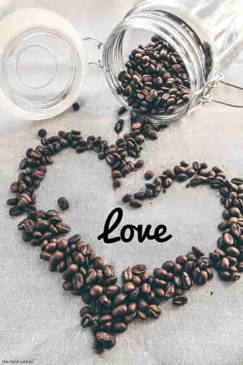 coffee beans jar glass love heart pic
