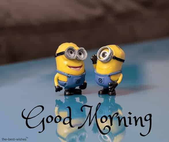 cute good morning wallpaper with minions