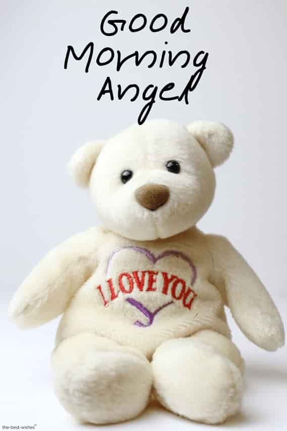 good morning angel with teddy bear