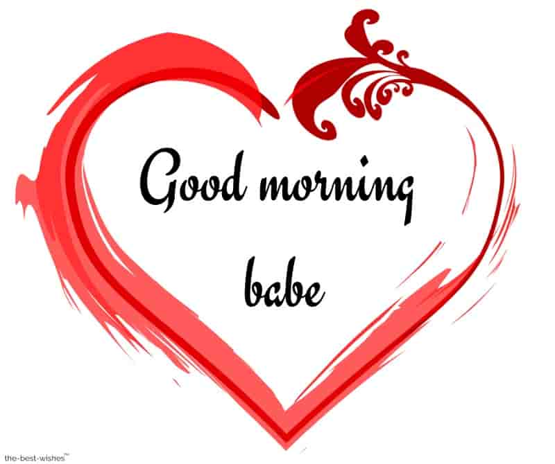 good morning babe with heart image