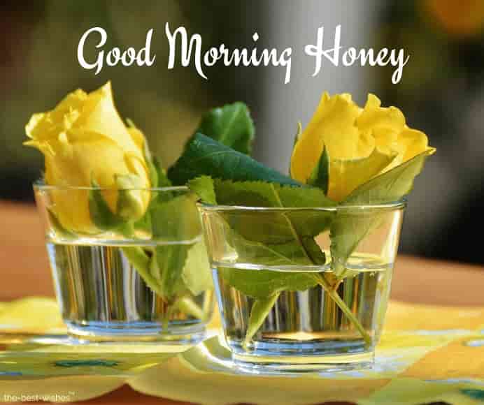 good morning honey with flowers