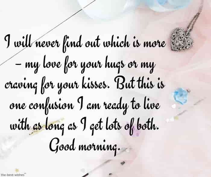 good morning hugs and kisses on bed message image