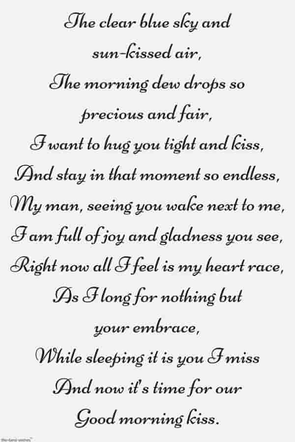 good morning kiss poem to husband