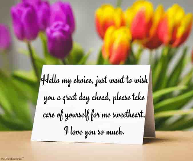 good morning love letter card with flowers
