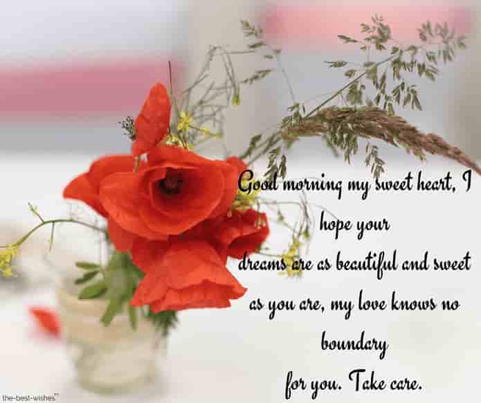 good morning love letter to my gf with red flowers