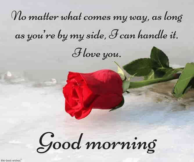 good morning love text message to her with red rose
