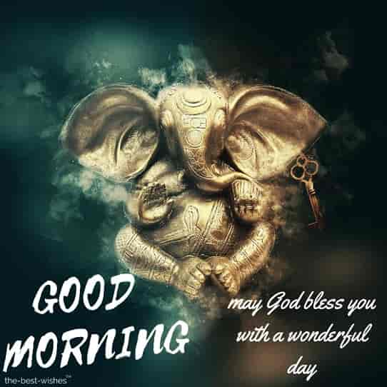 good morning may god ganesha bless you with a wonderful day image