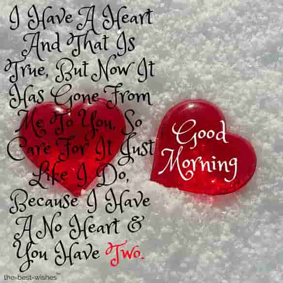 good morning my love with two hearts