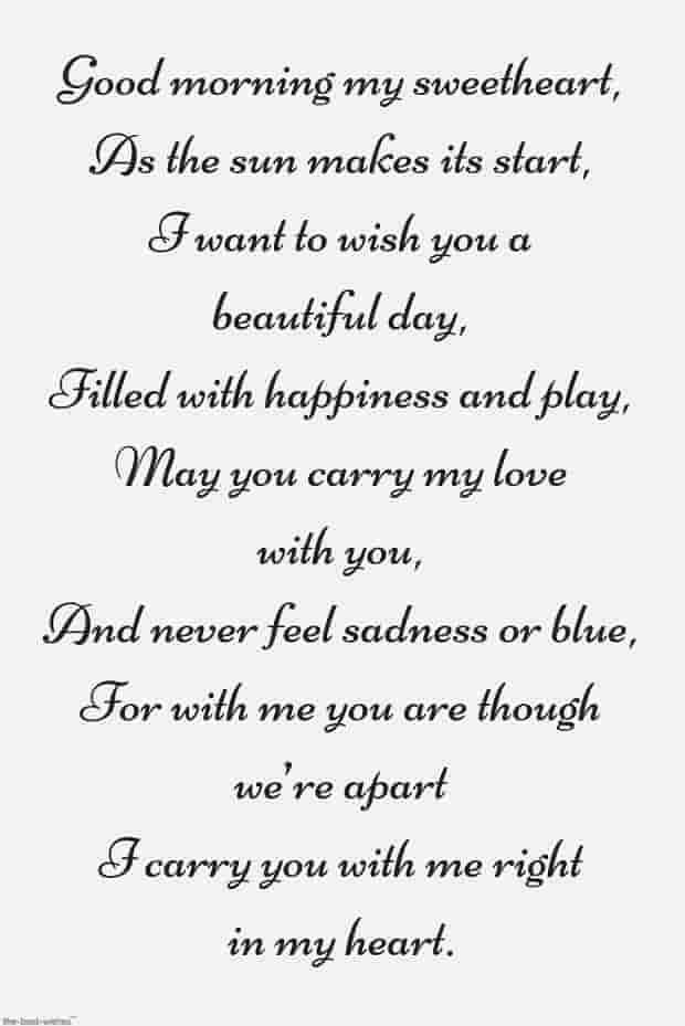 good morning my sweetheart poem