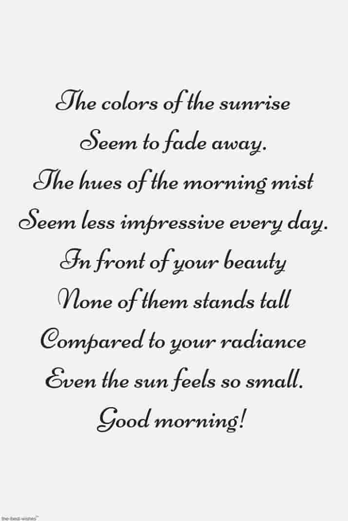 good morning poem to express her beauty