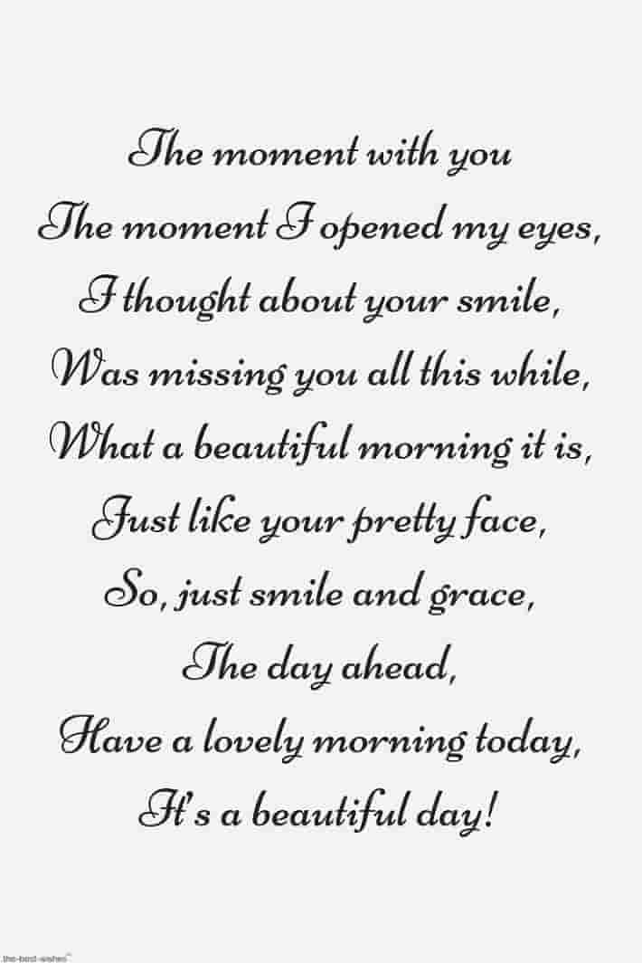 good morning poems for her to smile