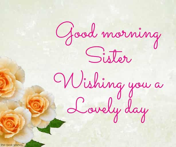 good morning sister wishing you a lovely day