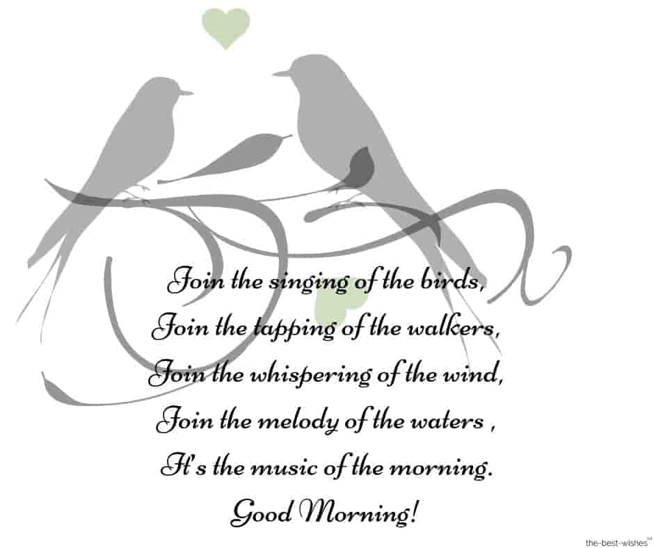good morning sms with birds