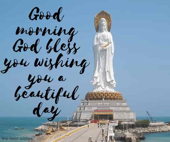 good morning statue buddha religion buddhism