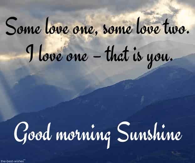 good morning sunshine love message