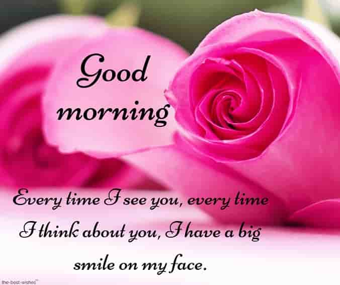 good morning text for her with pink rose