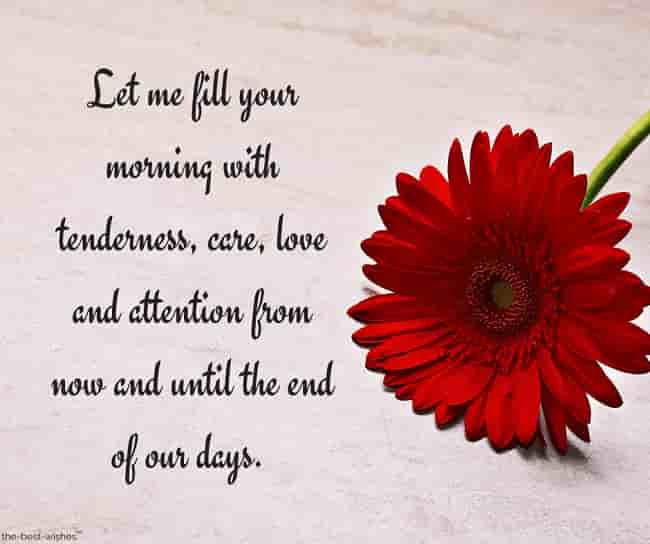 good morning text messages for her with red flower