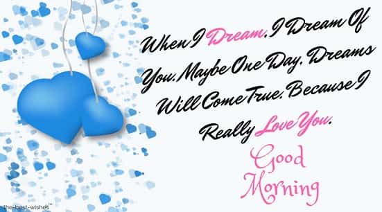 good morning with blue heart msg