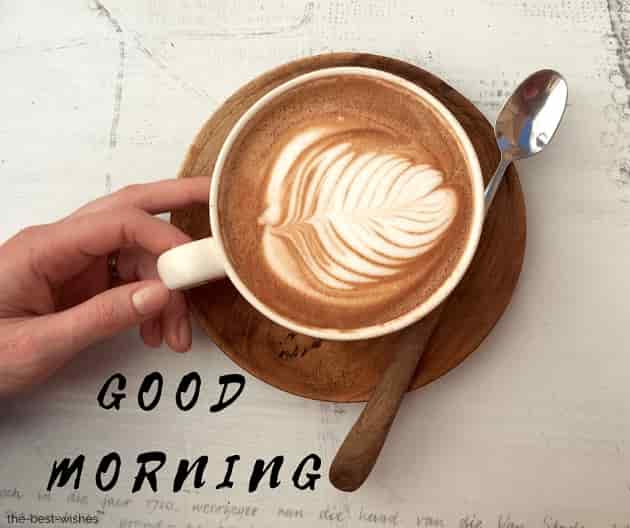 good morning with brewed coffee cappuccino coffee