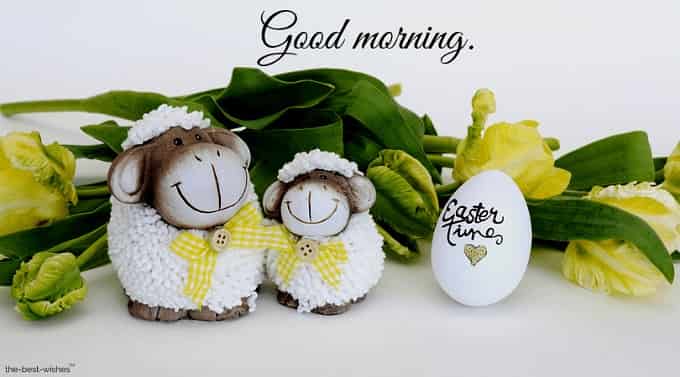 good morning with easter greeting card