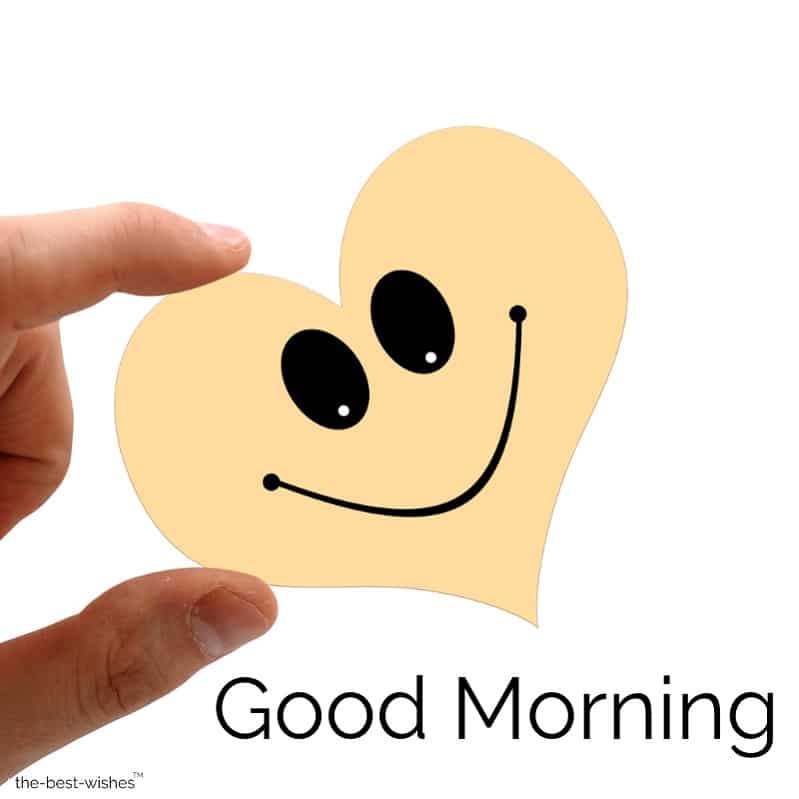 good morning with heart smiling face