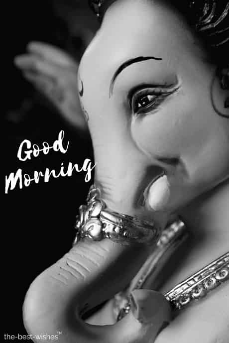 good morning with shree ganesh ganpati bappa statue images
