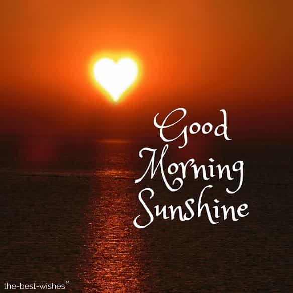 good morning with sunshine heart sun