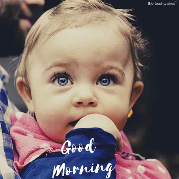 good mrng with a cute baby eyes images
