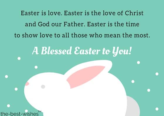 green bunny blessed easter card messages