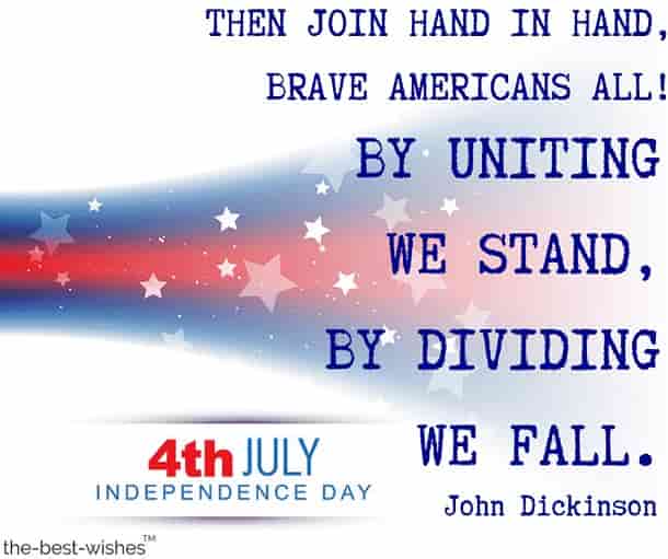 happy july 4th images and quotes by john dickinson