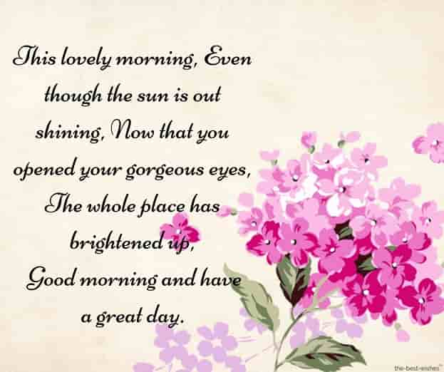 have a great day gorgeous sms for her