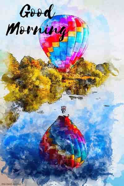 hot air balloon watercolor vintage picture