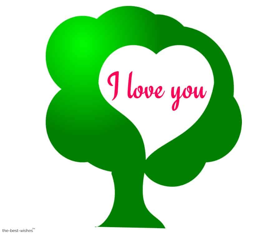 i love you with heart tree