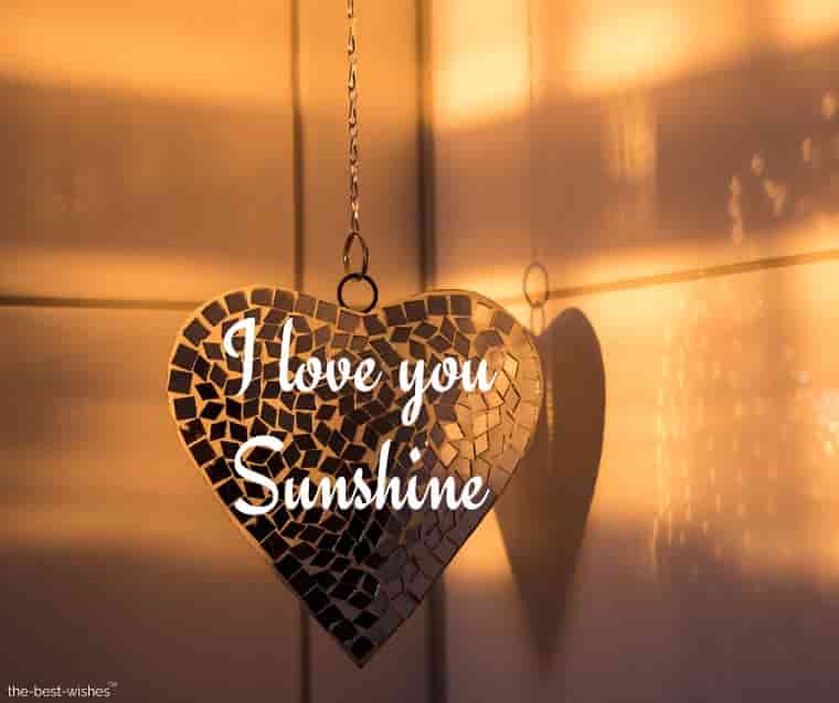 i luv you sunshine with heart pendant