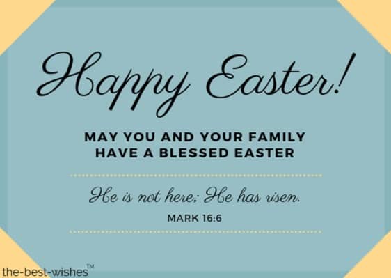light yellow and blue easter bible greeting