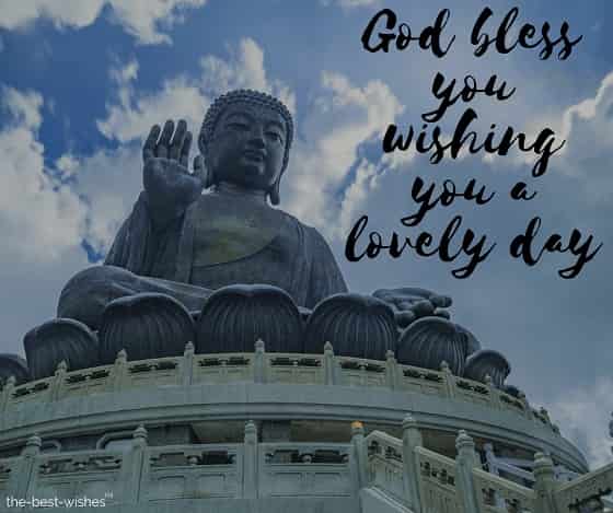lord buddha god bless you wishing you a lovely day photo