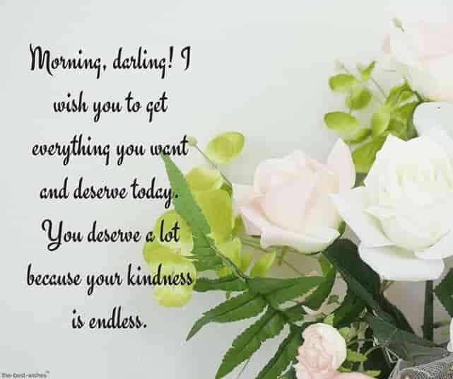 pleasant good morning text messages with white roses