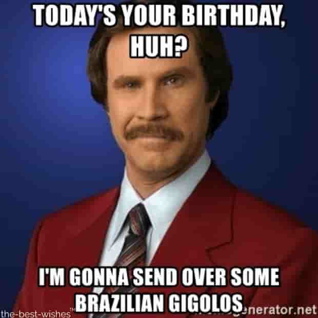 ron burgundy funny memes for birthday