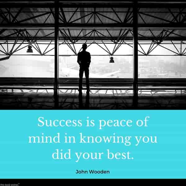 success is peace of mind in knowing you did your best
