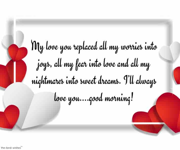 sweet good morning text message for my husband