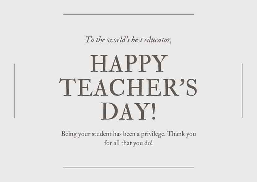 teacher day wishes from students