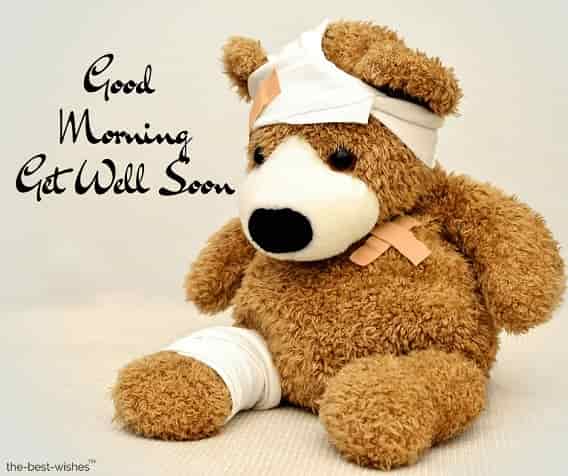 teddy bear with get well soon message