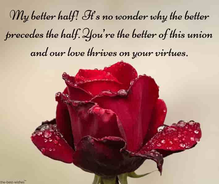text message to better half with red rose
