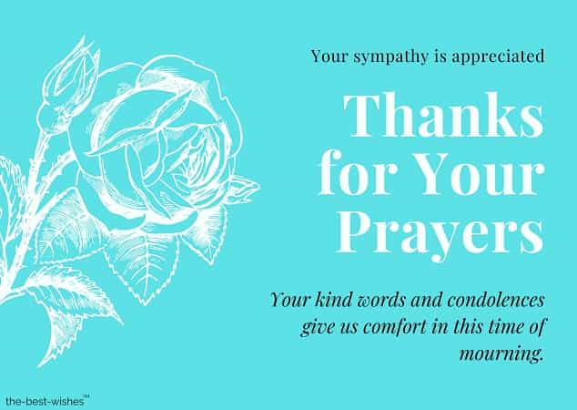 thank you for your prayers condolences messages